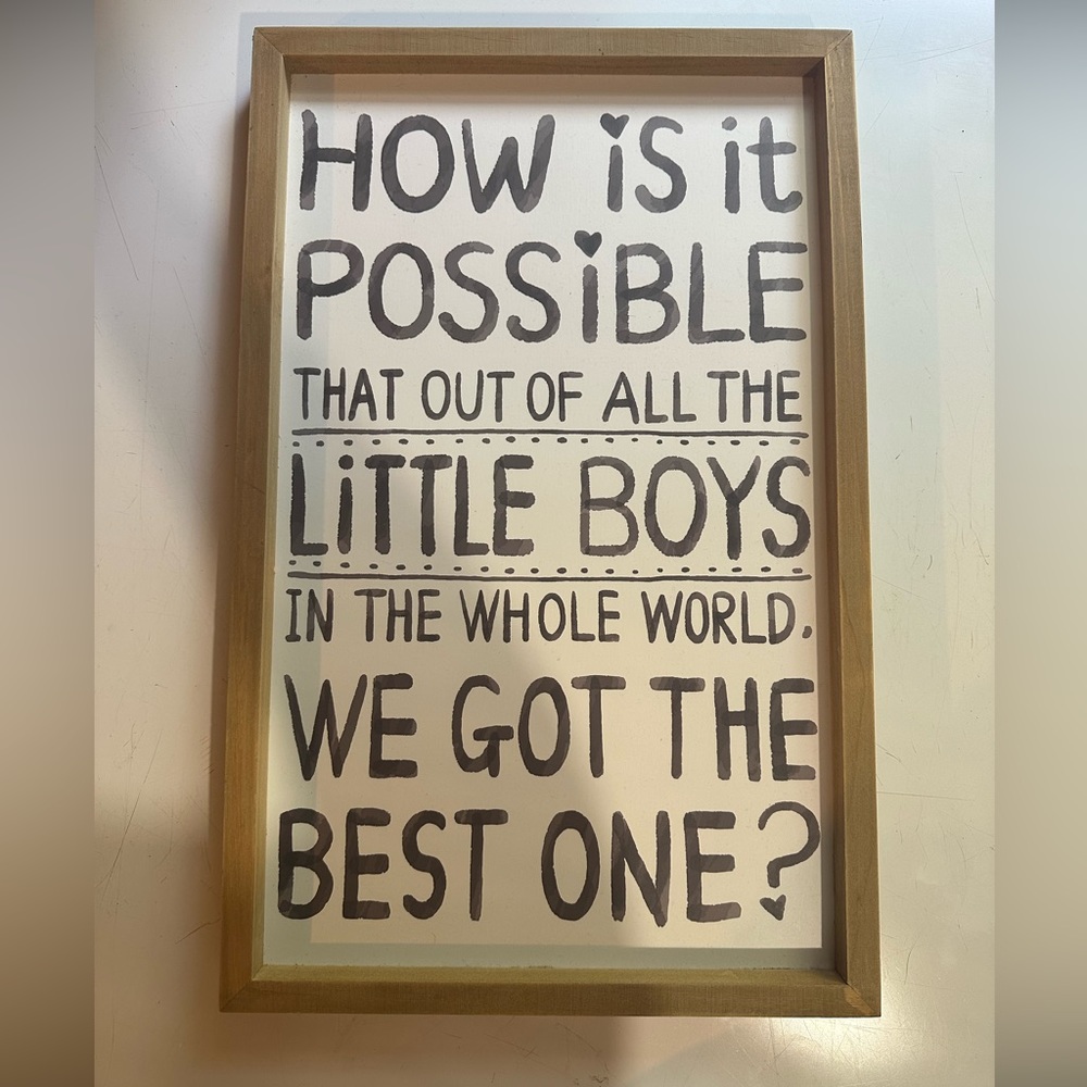 Nursery decor. Perfect condition boys nursery decor sign.